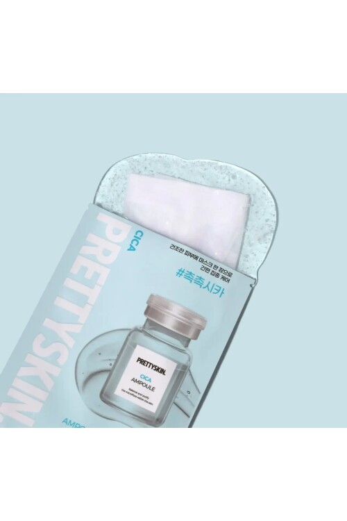 PS PRETTYSKIN Cica Ampoule Mask Sheet 23g | Cilt Yatıştırıcı Nemlendirici Kağıt Yüz Maskesi 5li Set